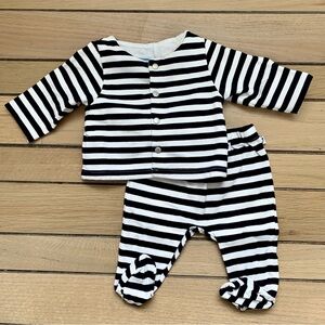 Jacadi Paris Navy and White Striped Set size 0-3 months